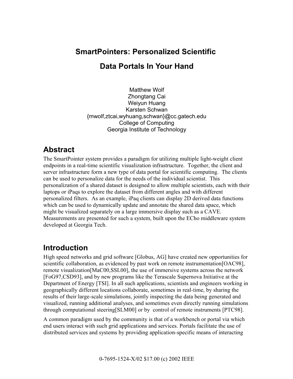 Smartpointers: Personalized Scientific