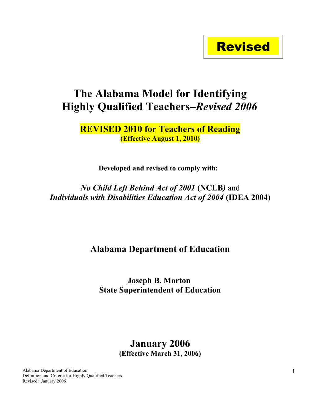 Proposed Guide for Determining Whether Or Not a Teacher Is Highly-Qualified Based on Criteria