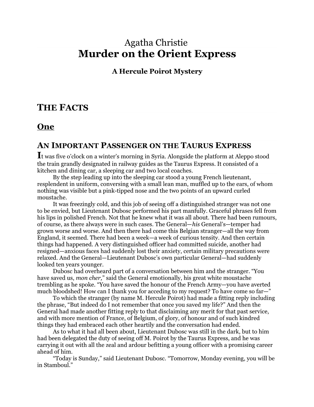 Murder on the Orient Express