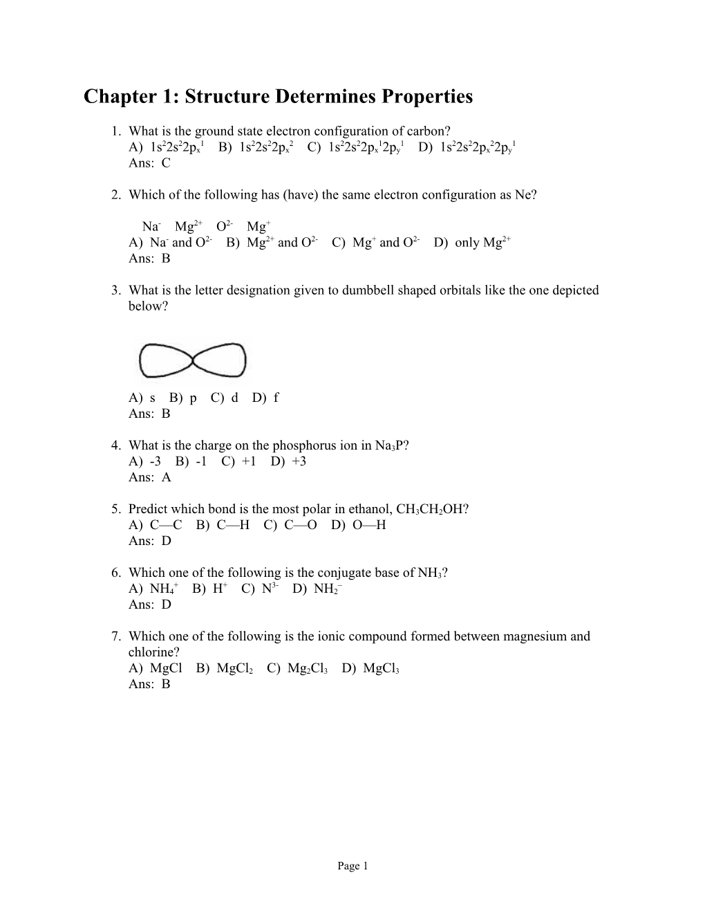 Chapter 1: Structure Determines Properties