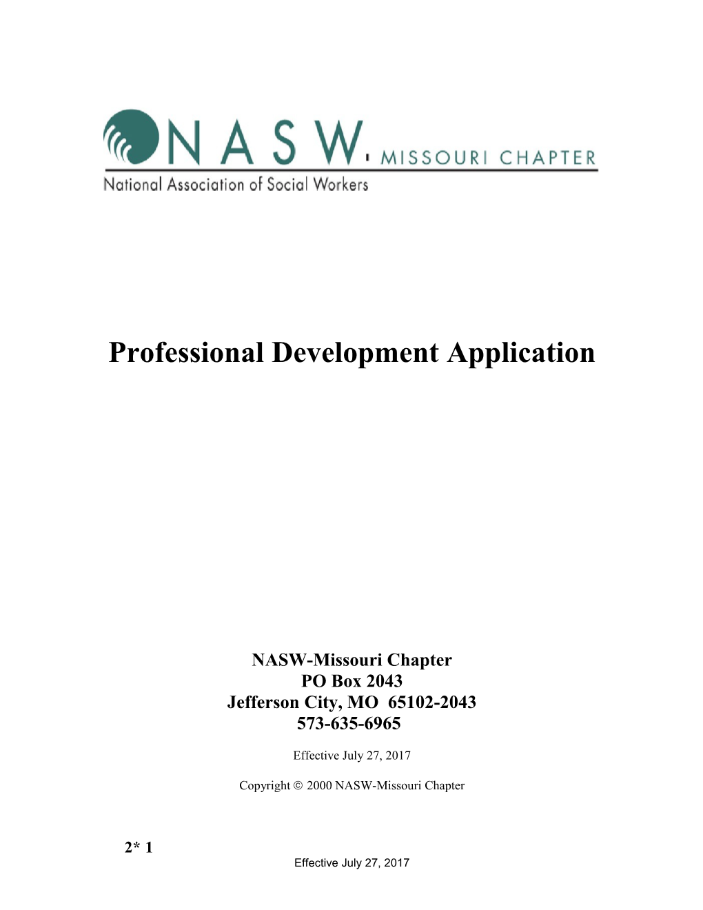 Professional Development Application