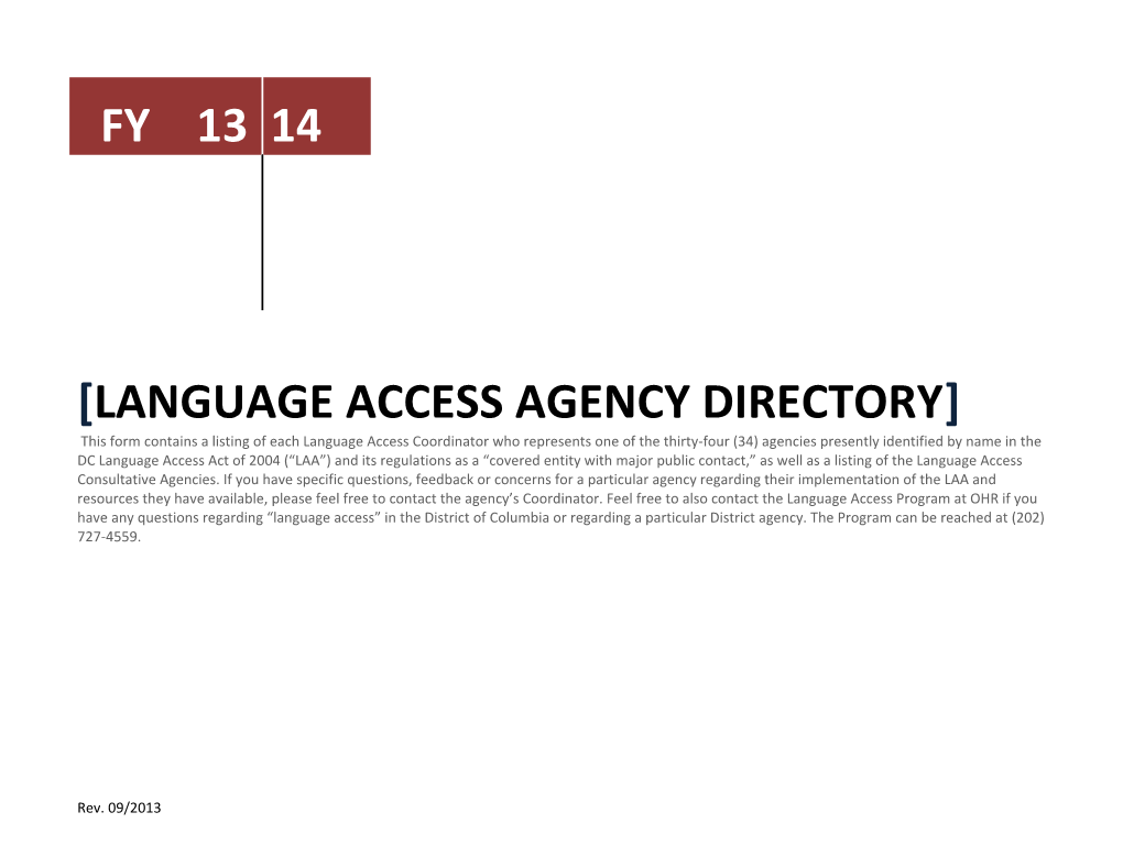 Language Access Agency Directory