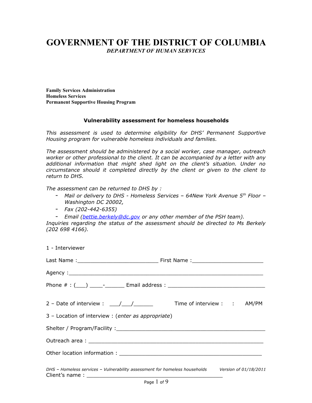 Vulnerability Assessment for Homeless Households