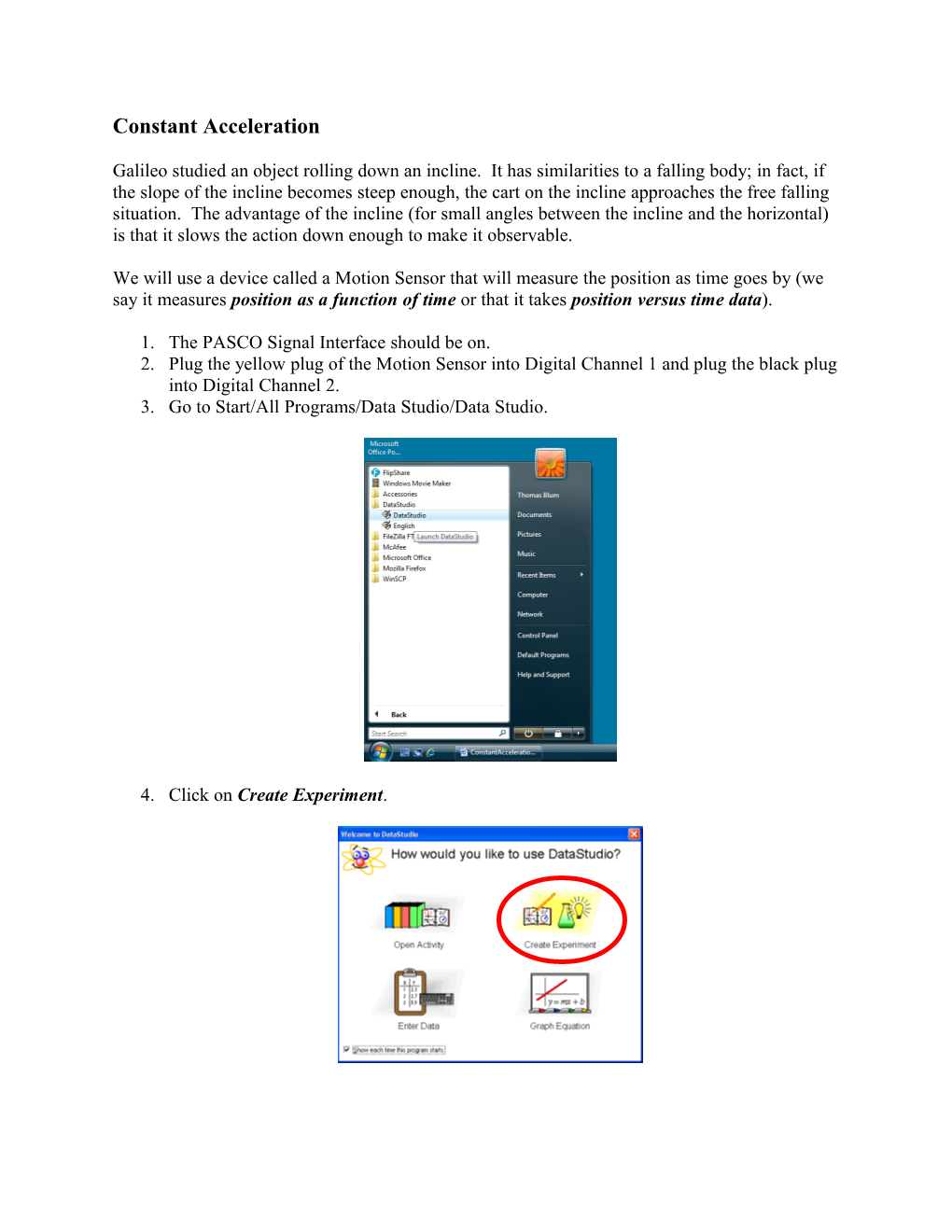 Galileo and Constant Acceleration