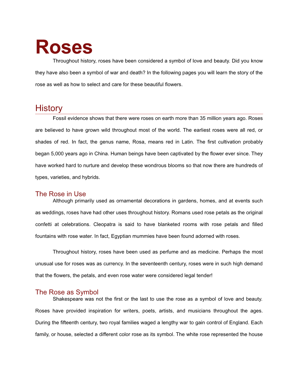 Throughout History, Roses Have Been Considered a Symbol of Love and Beauty. Did You Know
