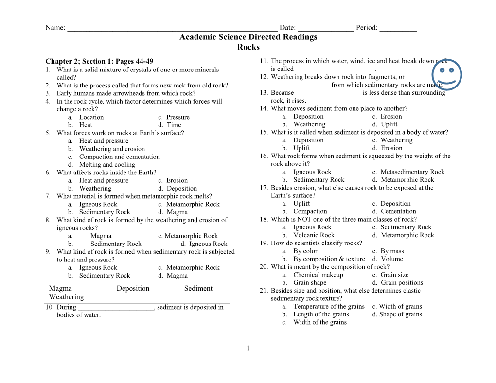 Chapter 2; Section 1: Pages 44-49