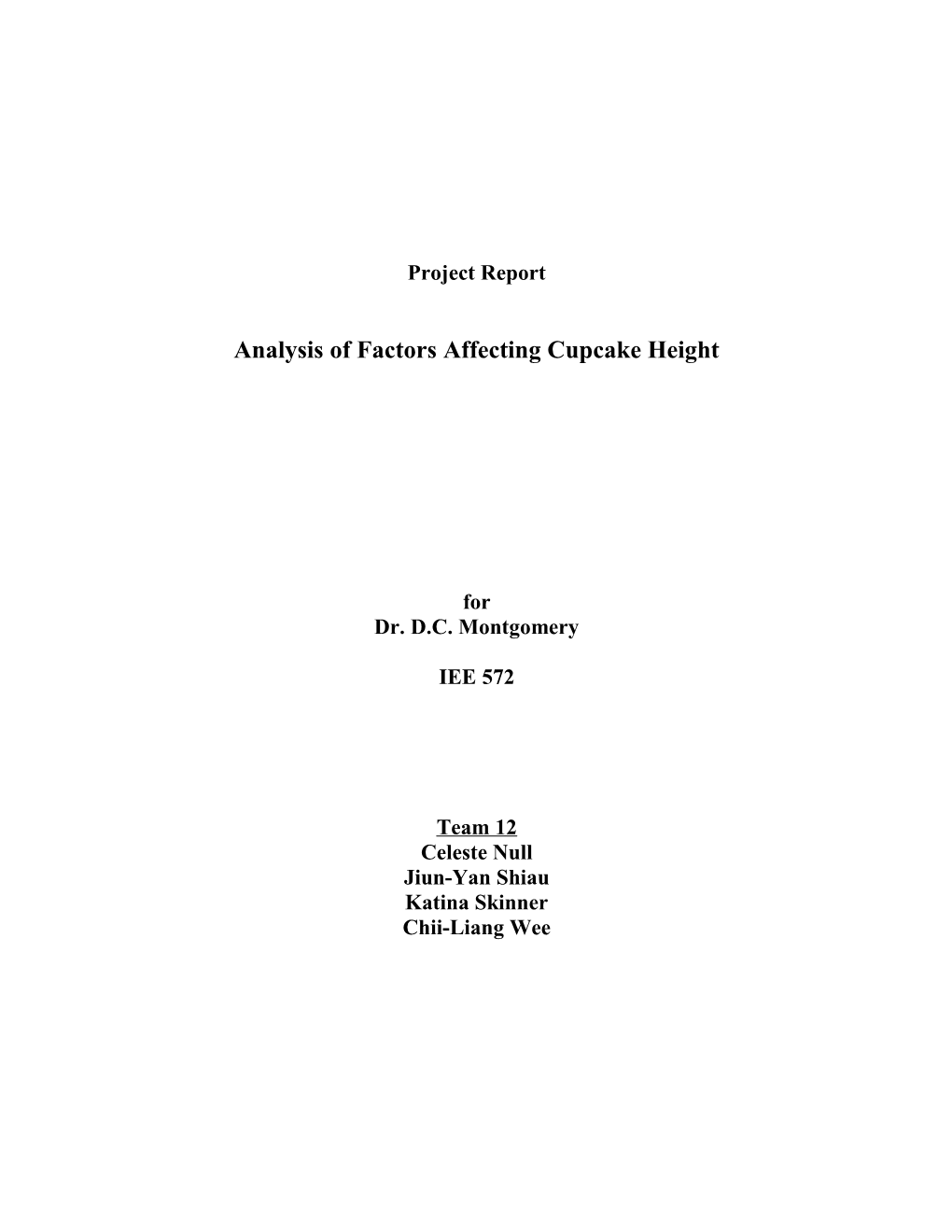 Analysis of Factors Affecting Cupcake Height