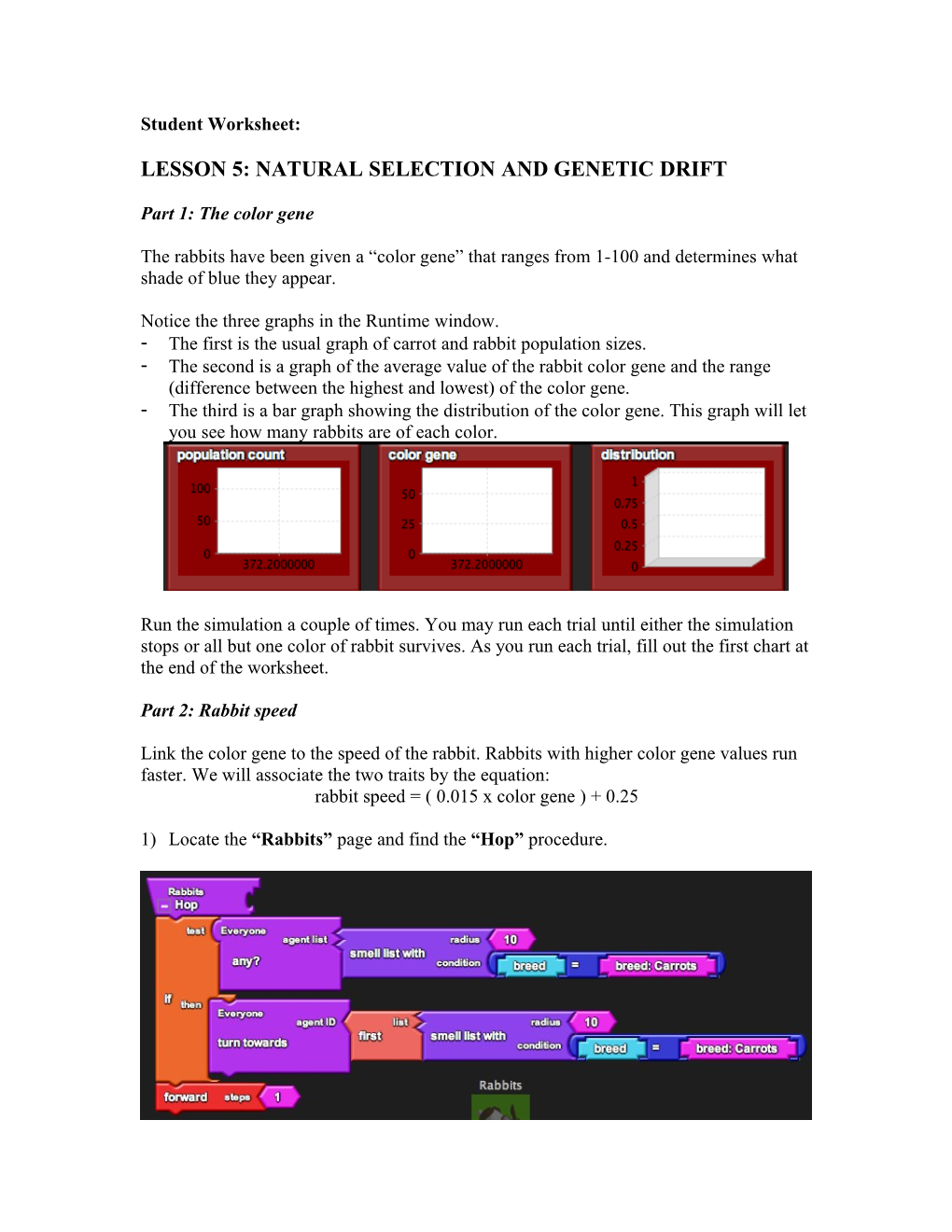 Lesson 5: Natural Selection and Genetic Drift