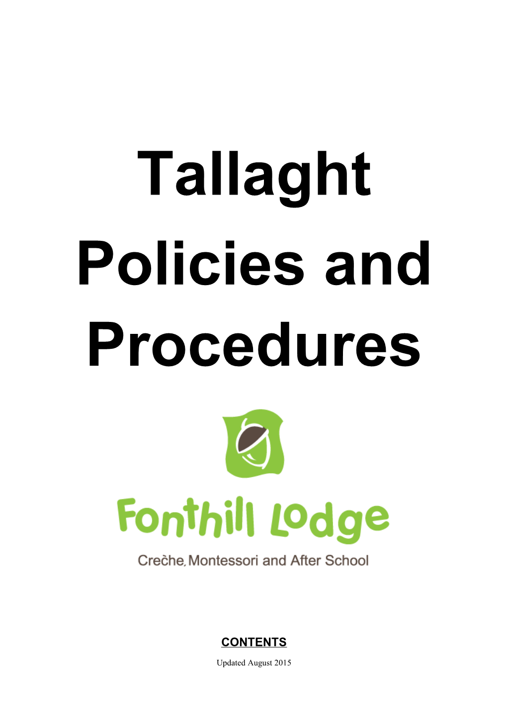 Childcare Policies and Procedures