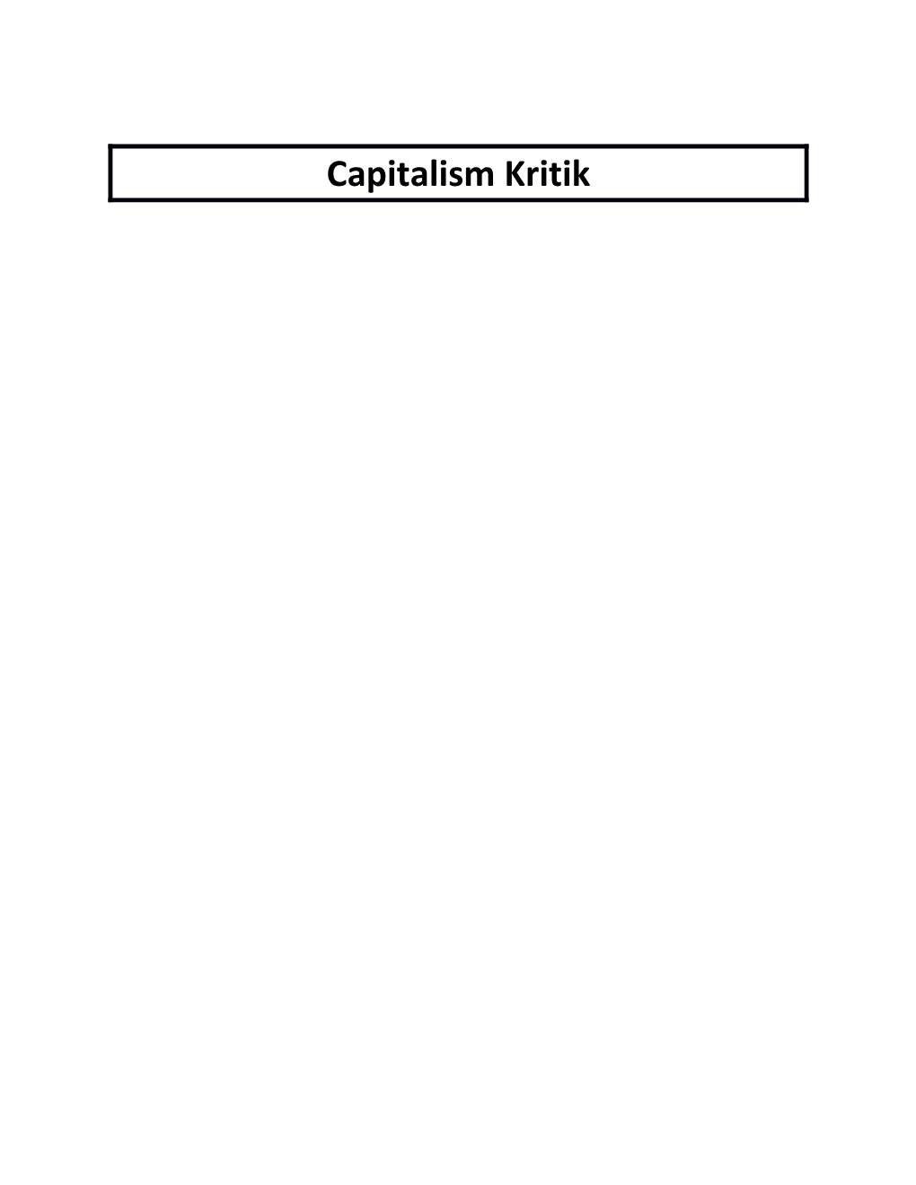 Capitalism Kritik