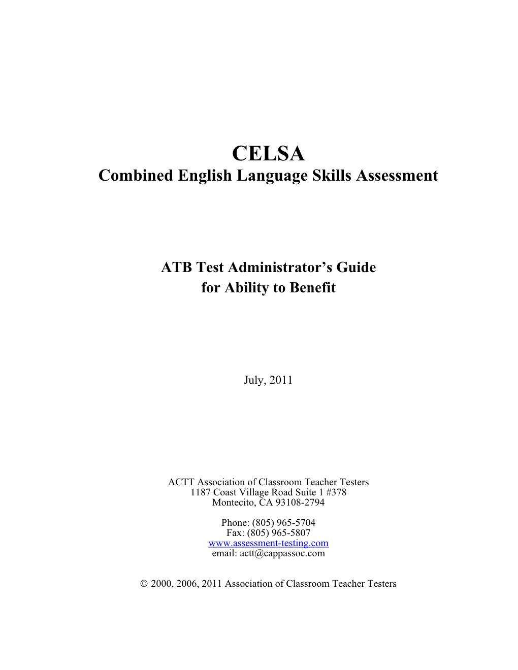 Combined English Language Skills Assessment