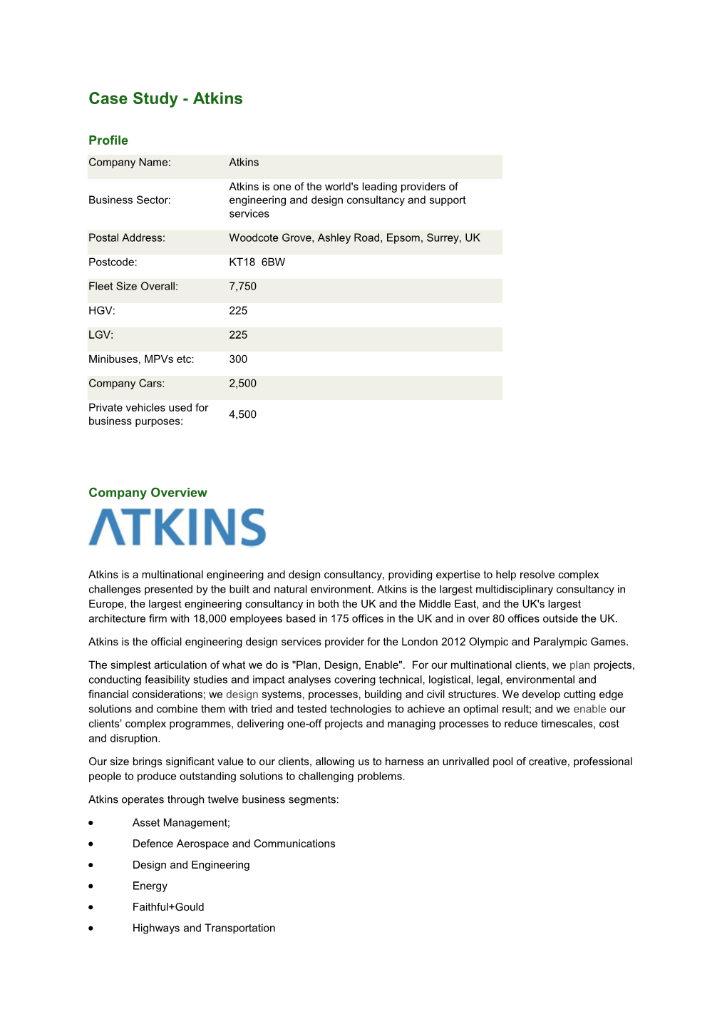Case Study - Atkins