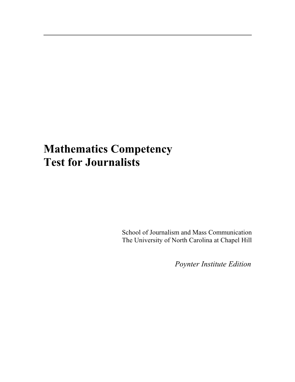 Mathematics Competency
