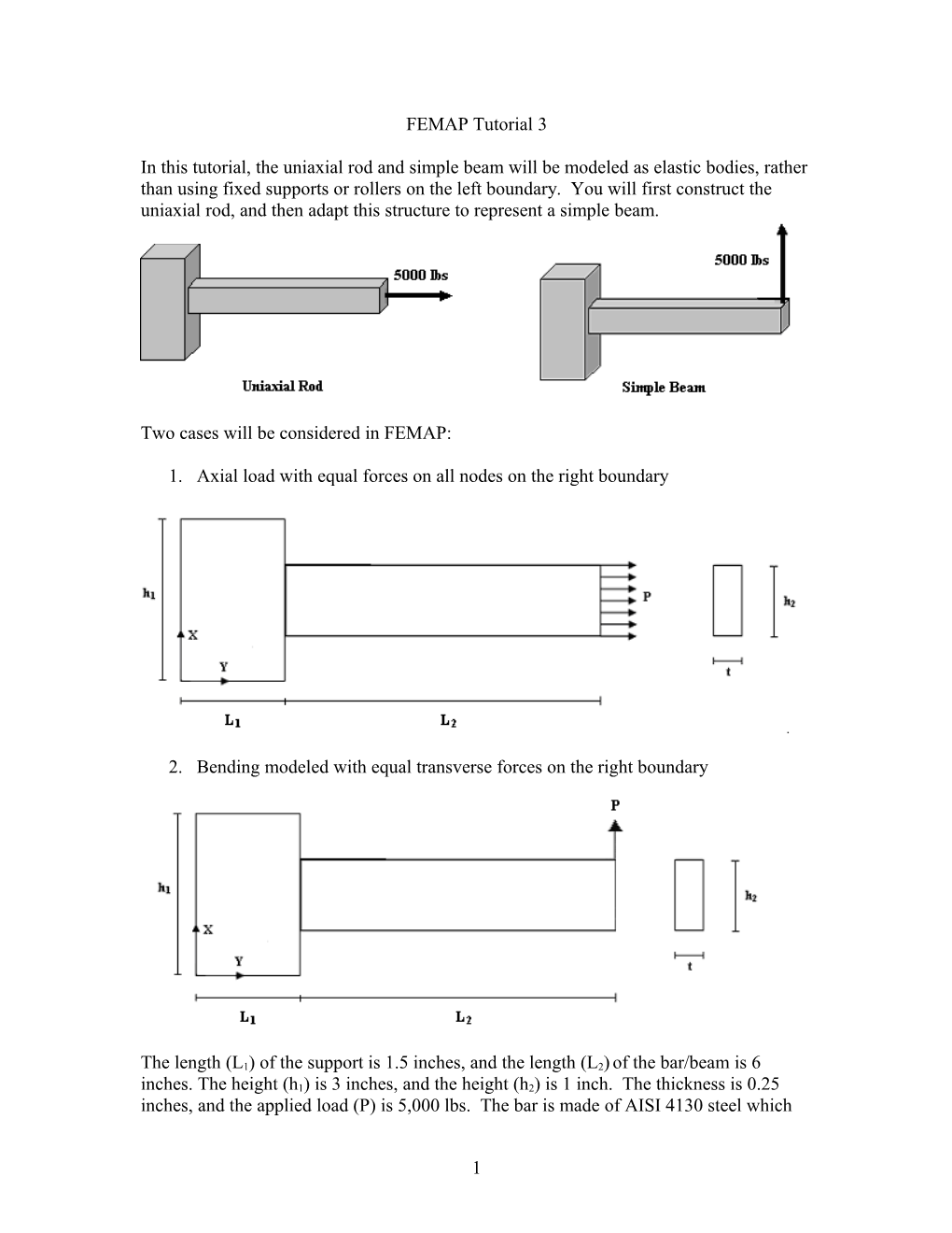 Two Cases Will Be Considered in FEMAP