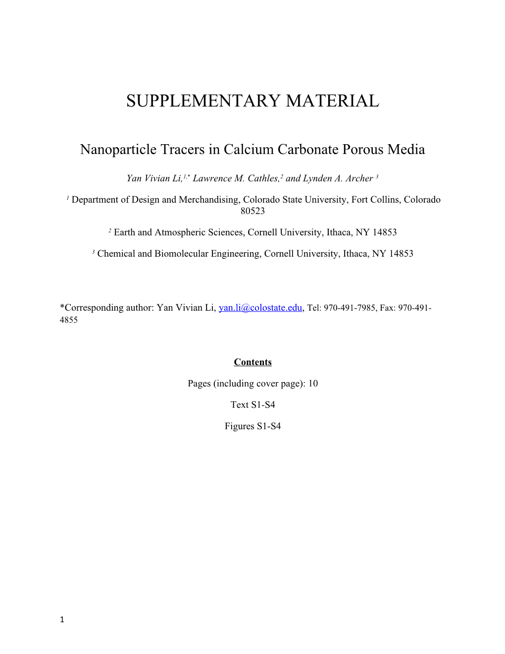 Nanoparticle Tracers in Calcium Carbonate Porous Media