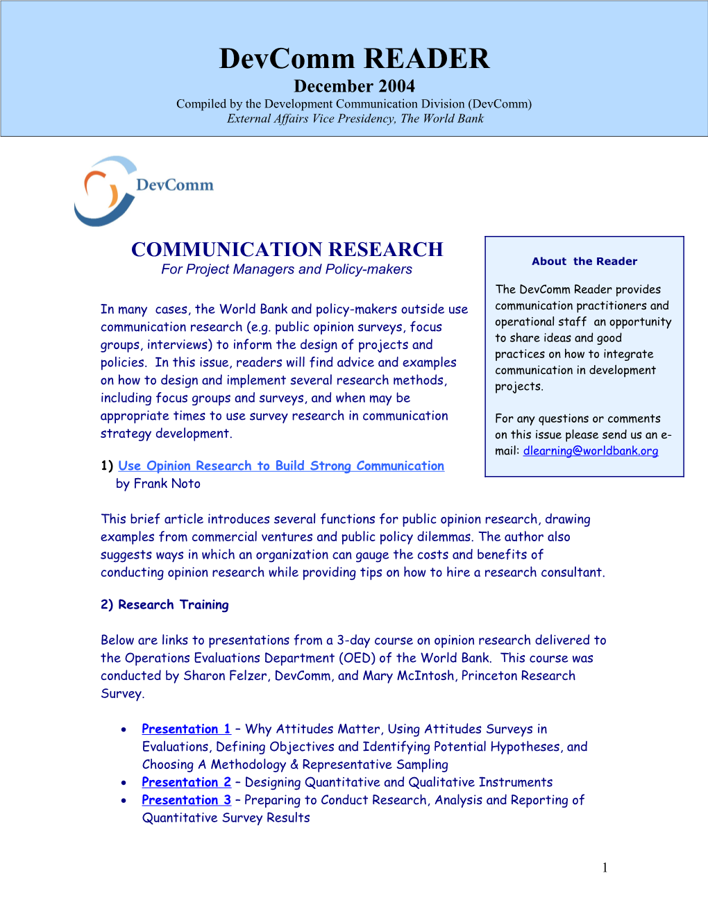 Communication for Participation