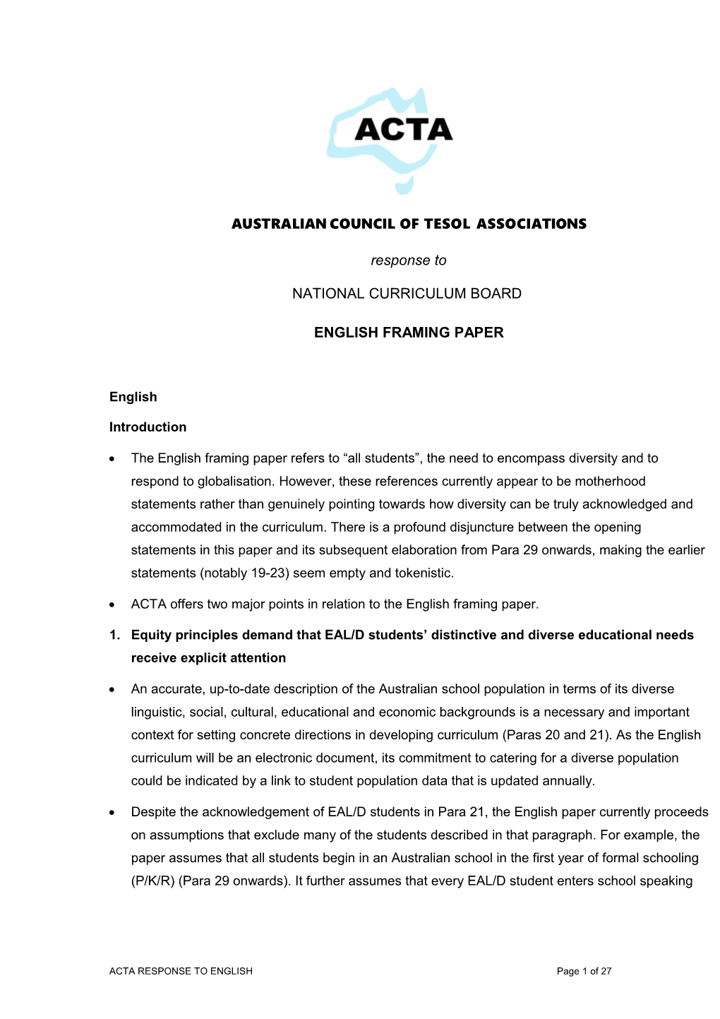 Australian Council of Tesol Associations