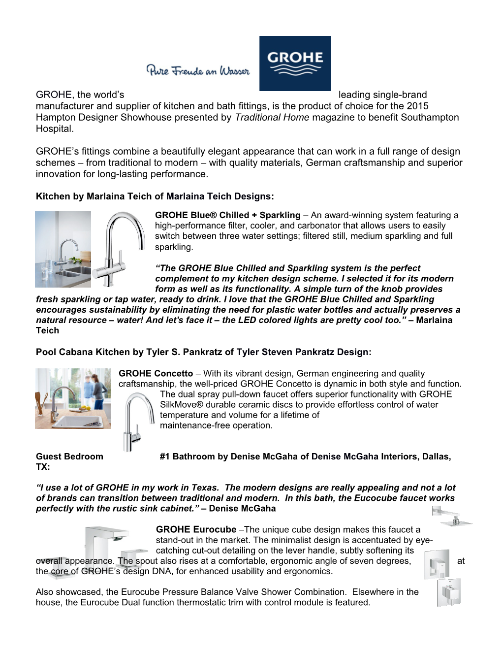 GROHE, the World S Leading Single-Brand Manufacturer and Supplier of Kitchen and Bath Fittings