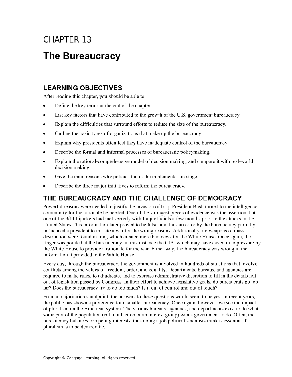 Chapter 13: the Bureaucracy 1