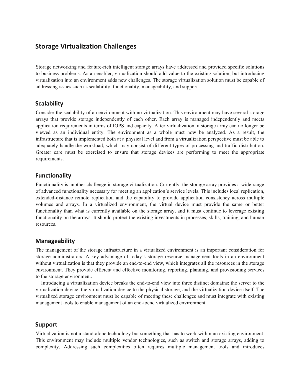 Storage Virtualization Challenges