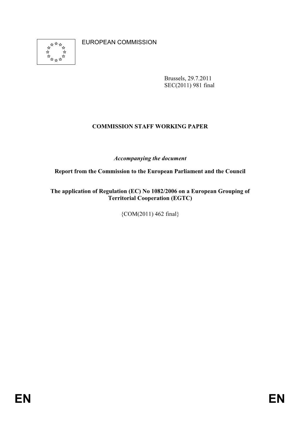 COMMISSION: Document SEC(2011) 981 - 1