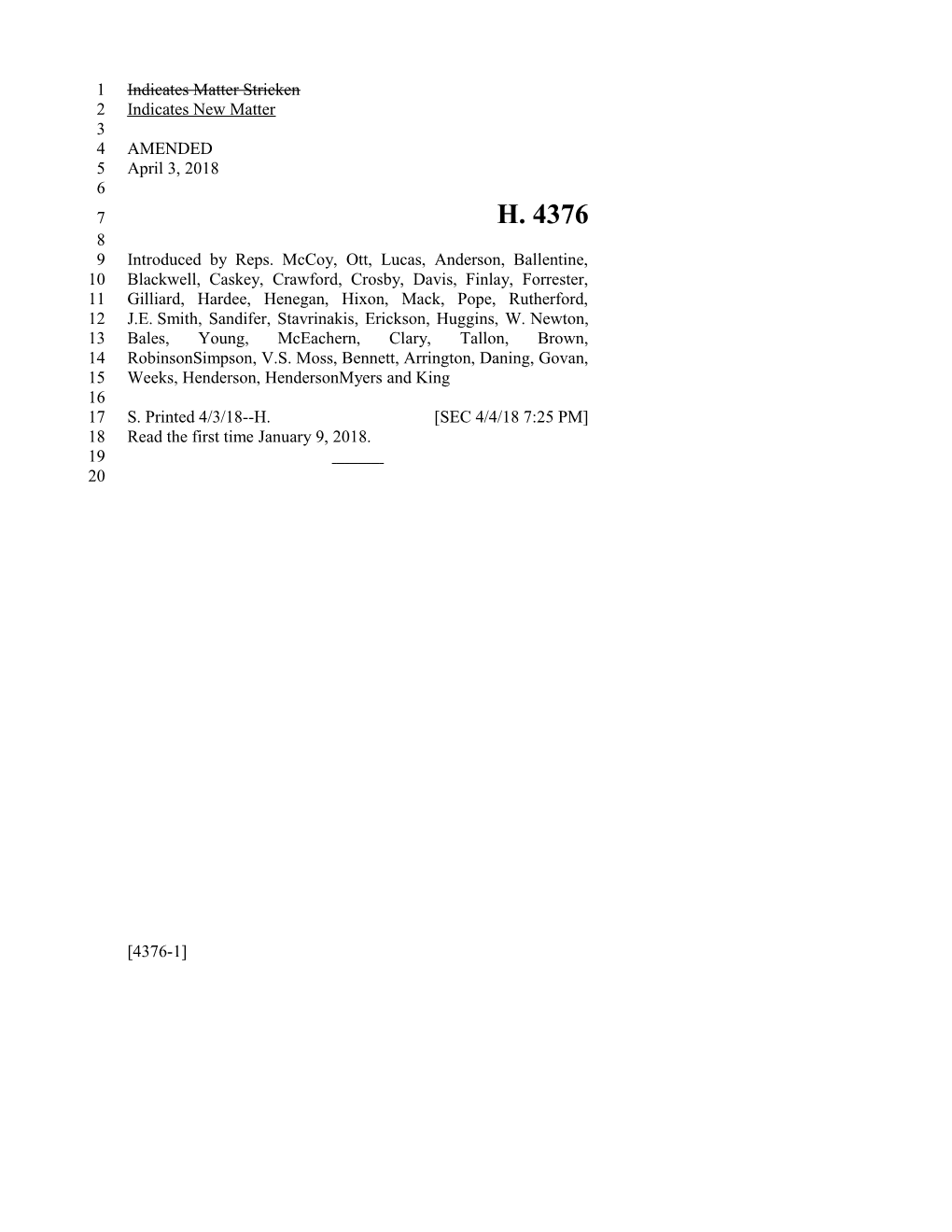 2017-2018 Bill 4376 Text of Previous Version (Apr. 4, 2018) - South Carolina Legislature Online