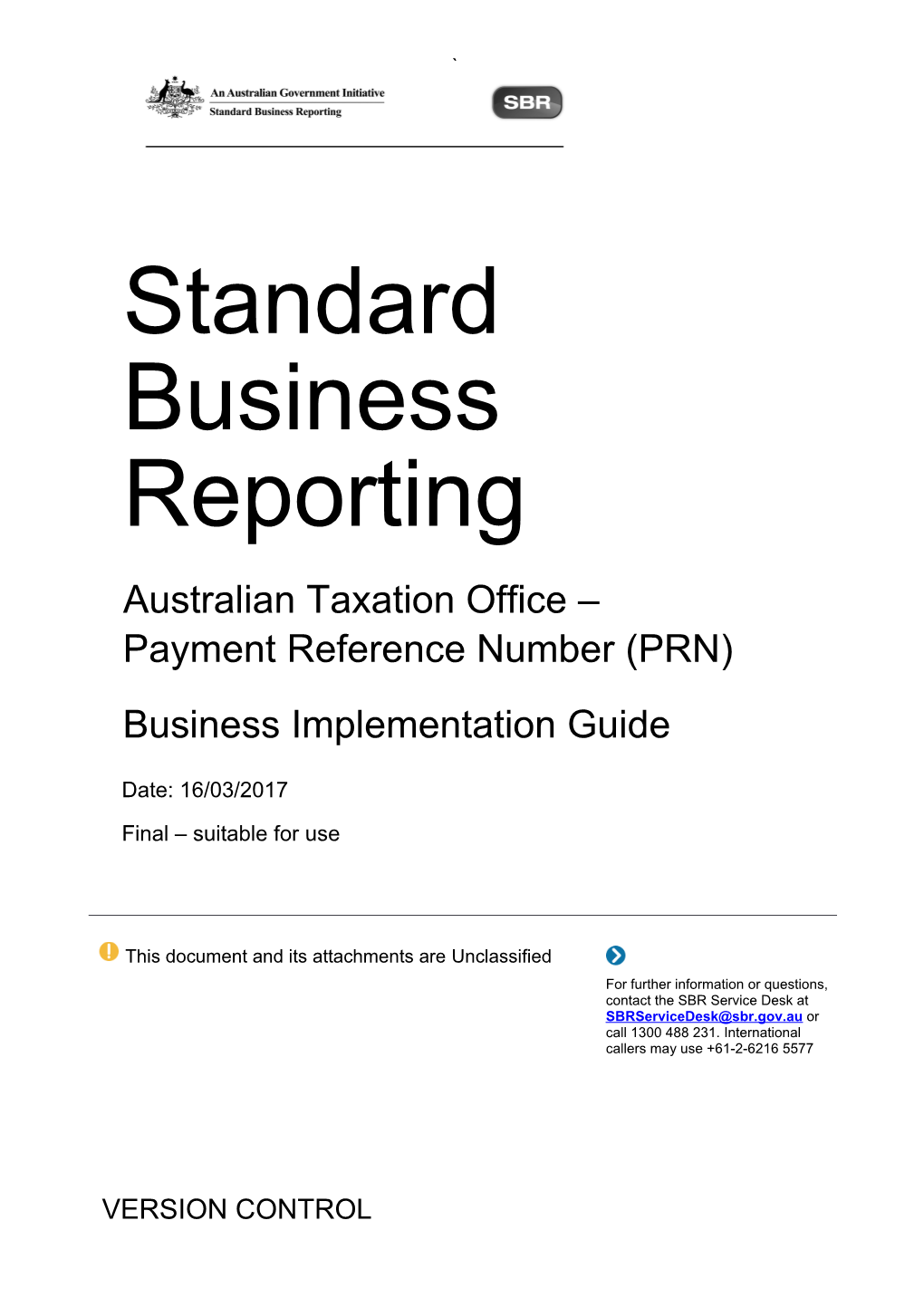 ATO PRN 2016 Business Implementation Guide