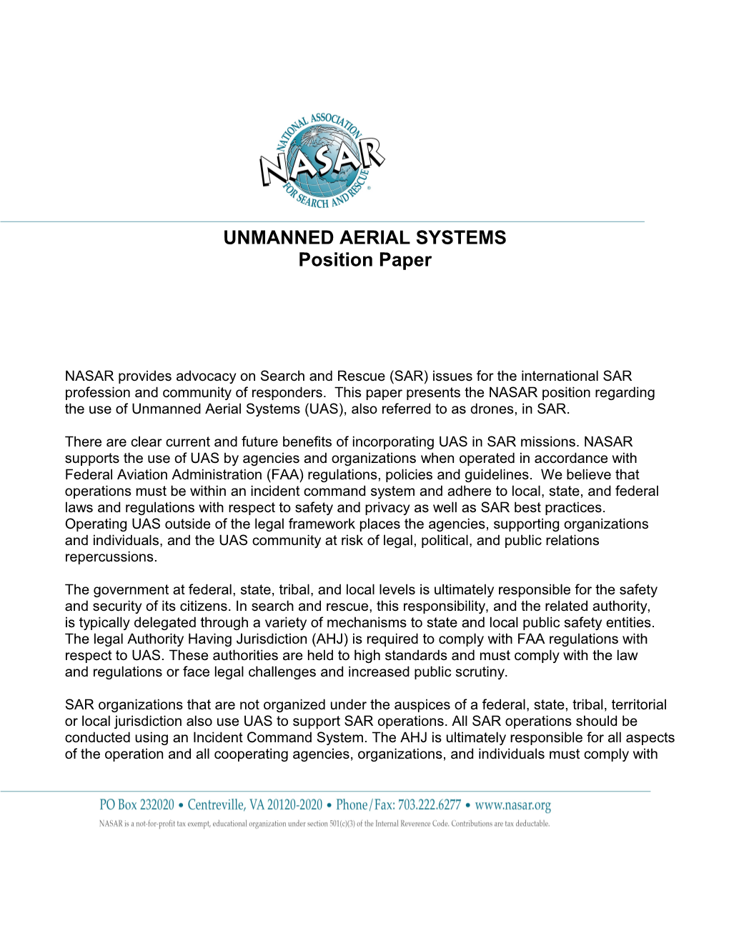 Unmanned Aerial Systems