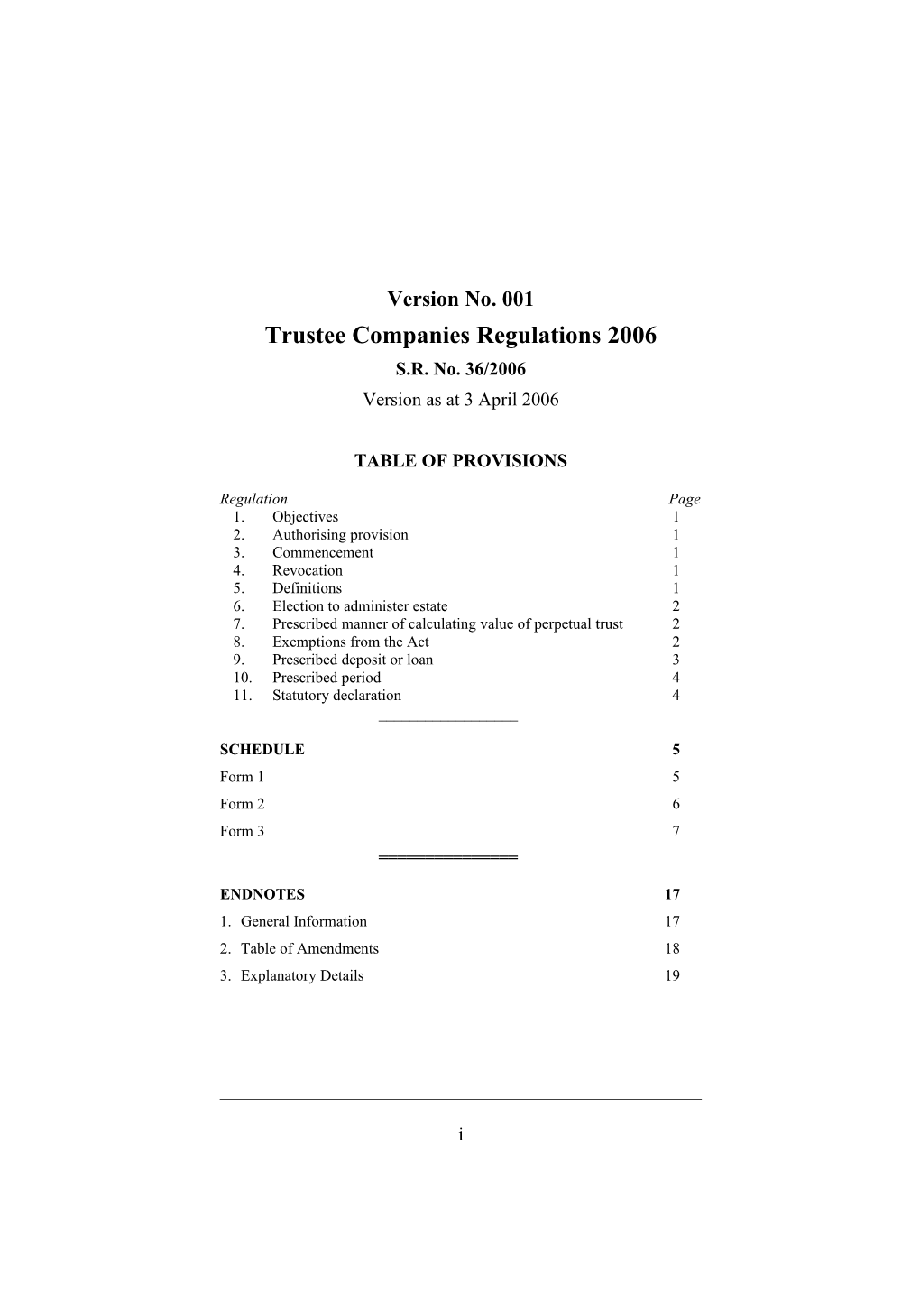 Trustee Companies Regulations 2006