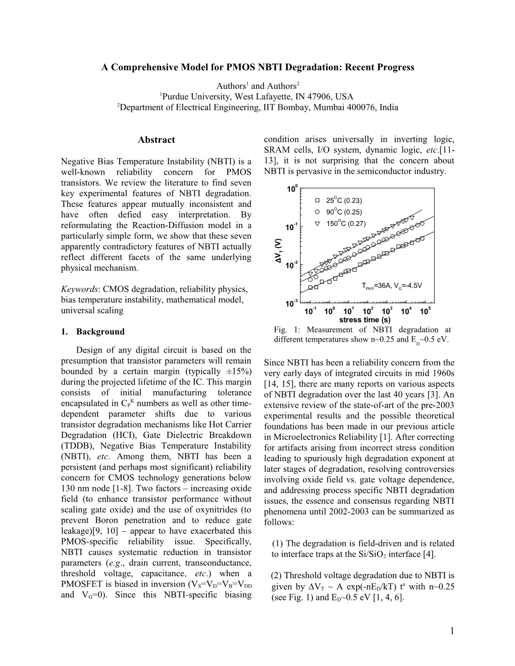 A Simple View of NBTI Degradation