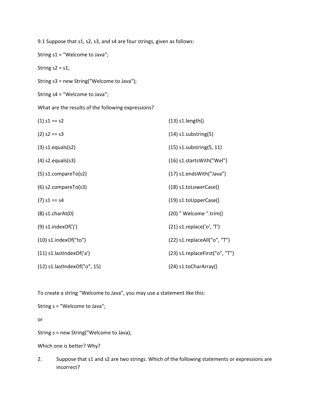 9.1 Suppose That S1, S2, S3, and S4 Are Four Strings, Given As Follows