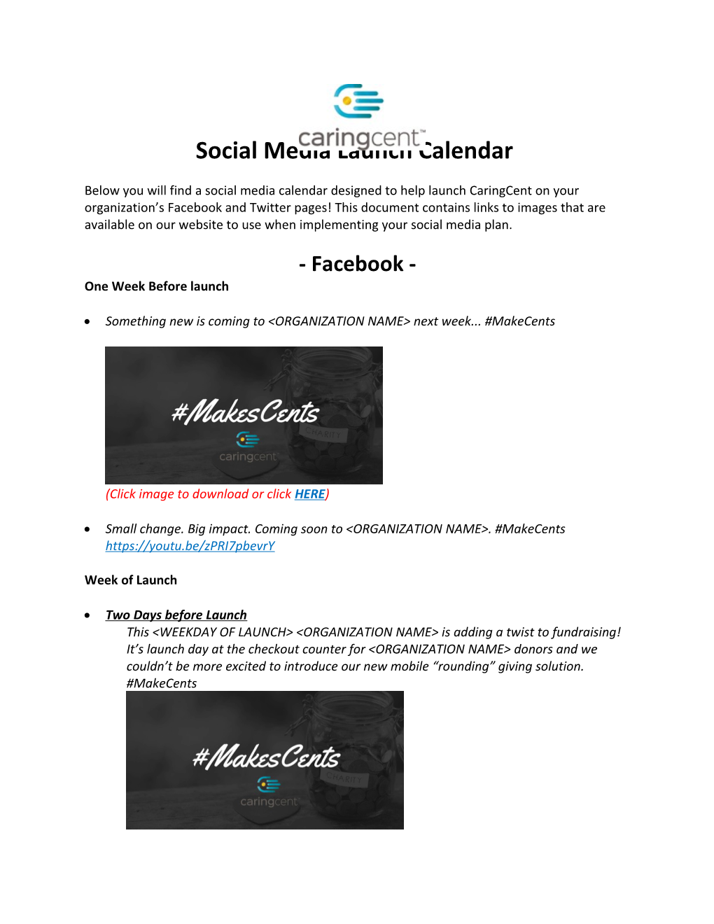 Social Media Launch Calendar