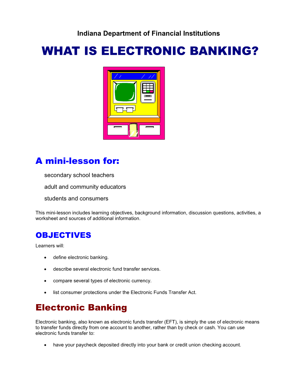 What Is Electronic Banking