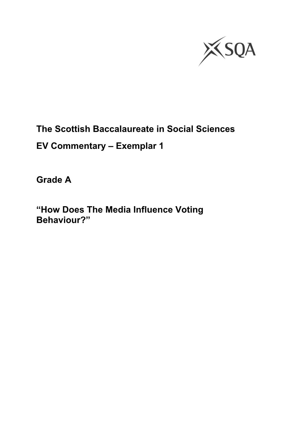 The Scottish Baccalaureate in Social Sciences