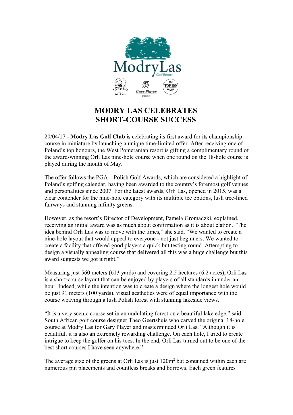 Modry Las Celebrates Short-Course Success