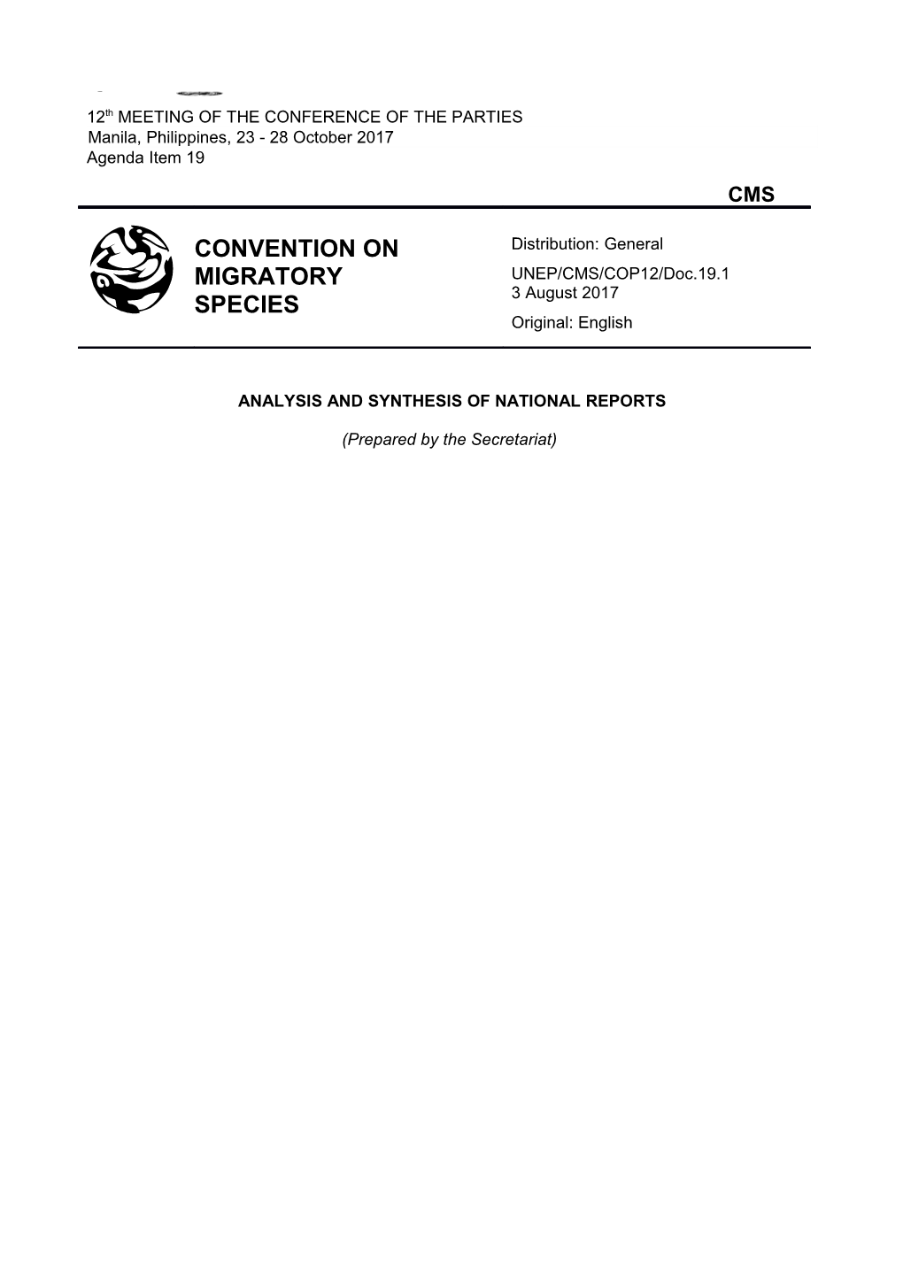 UNEP/CMS/COP12/Doc.X/Annex X