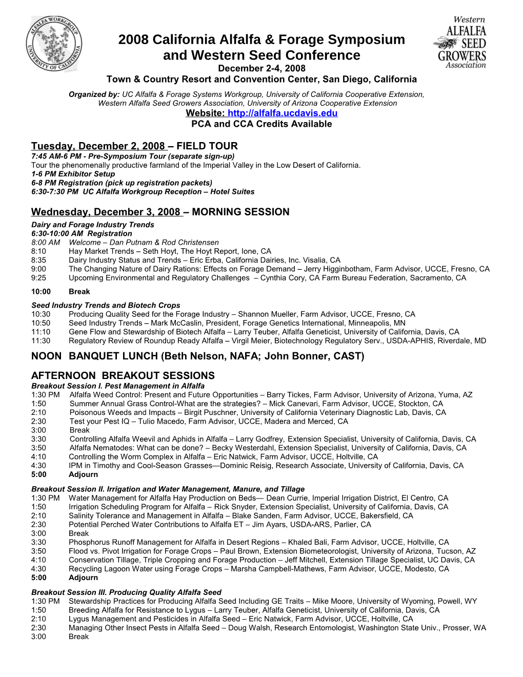 37Th Annual Alfalfa & Forage Symposium