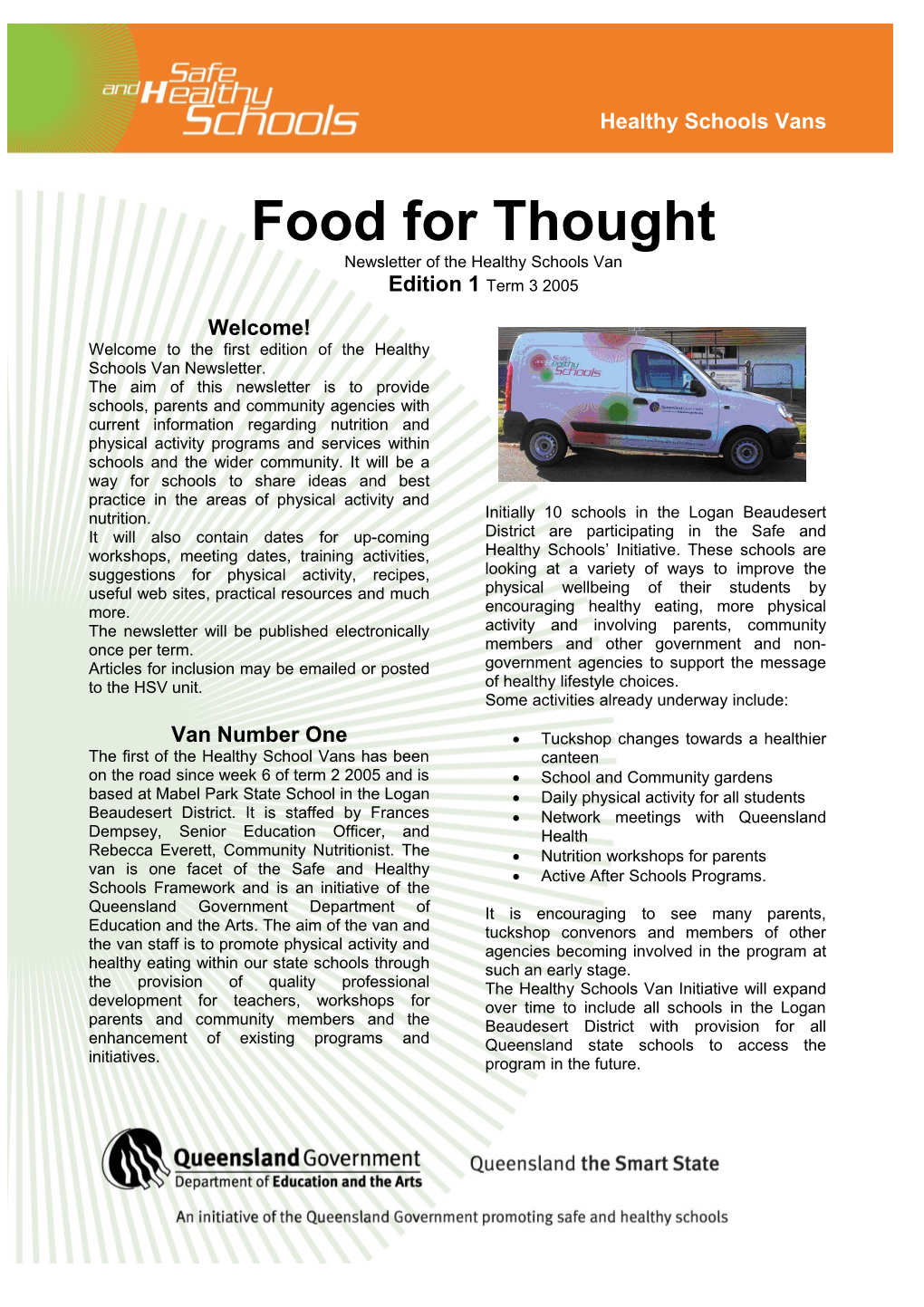 Food for Thought - Edition 1 Term 3 2005
