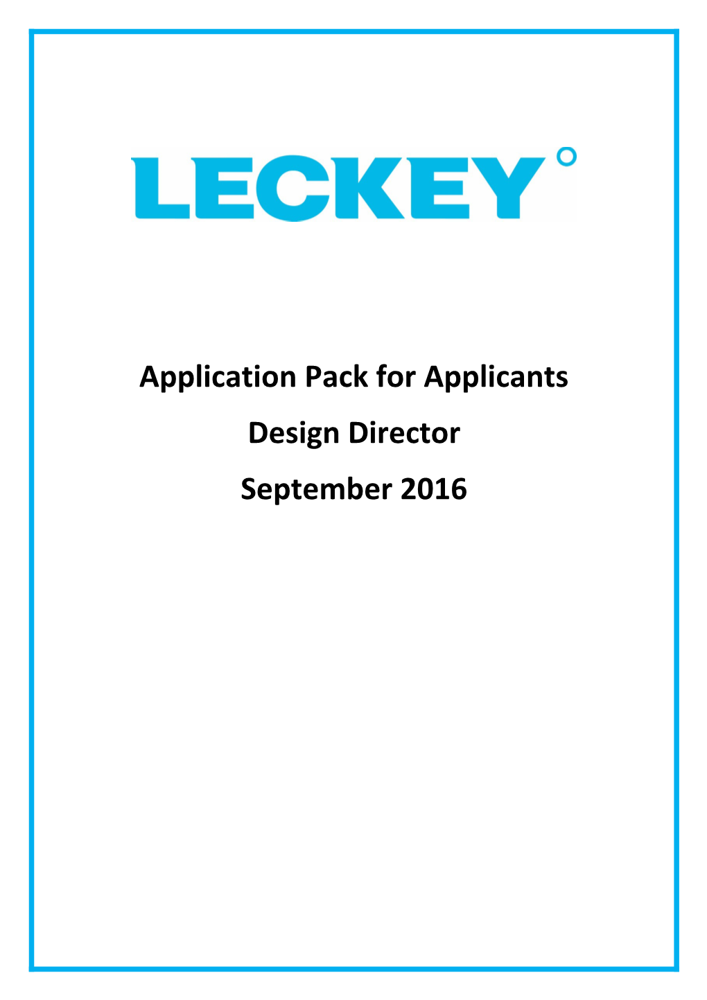 Application Pack for Applicants