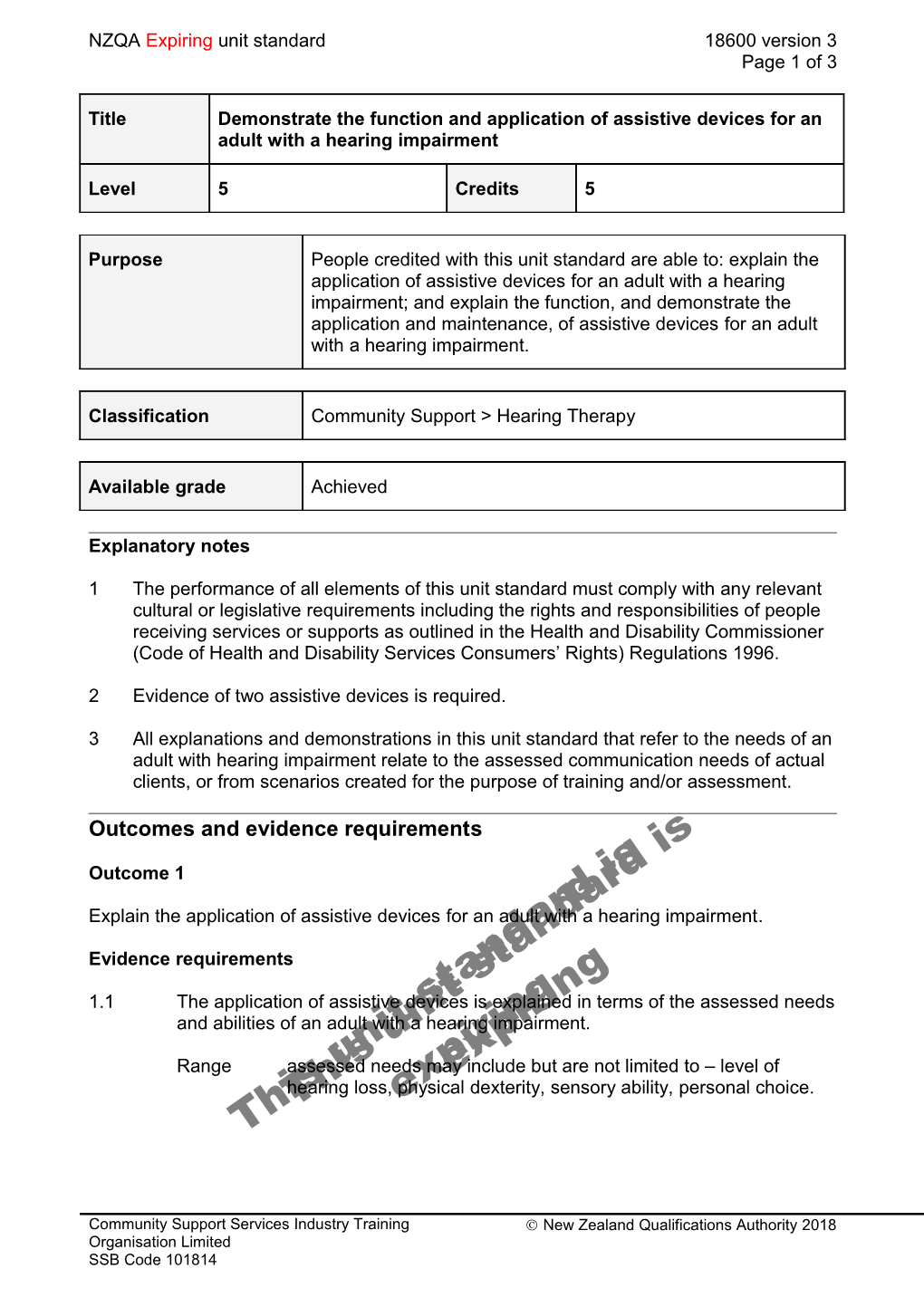 18600 Demonstrate the Function and Application of Assistive Devices for an Adult with A