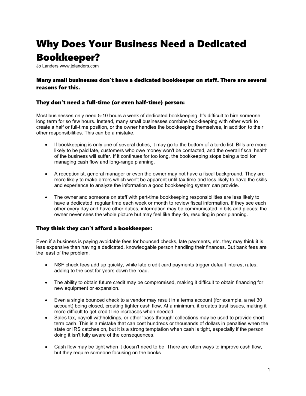 Why Does Your Business Need a Dedicated Bookkeeper?