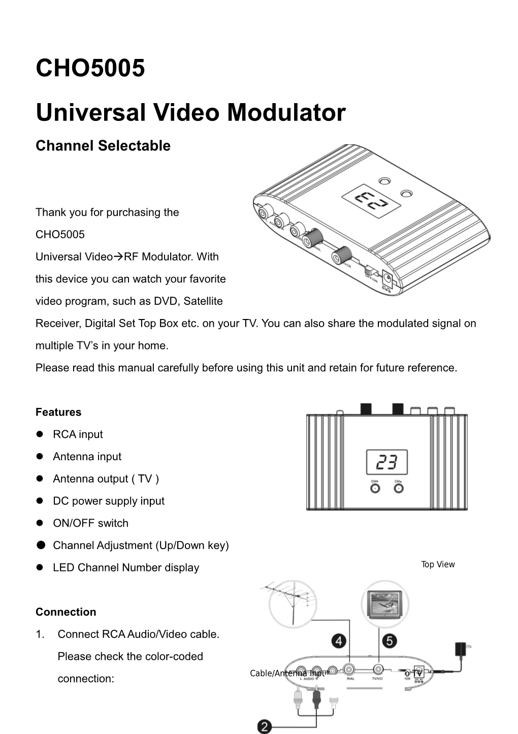 RF-2800 Universal Video Modulator