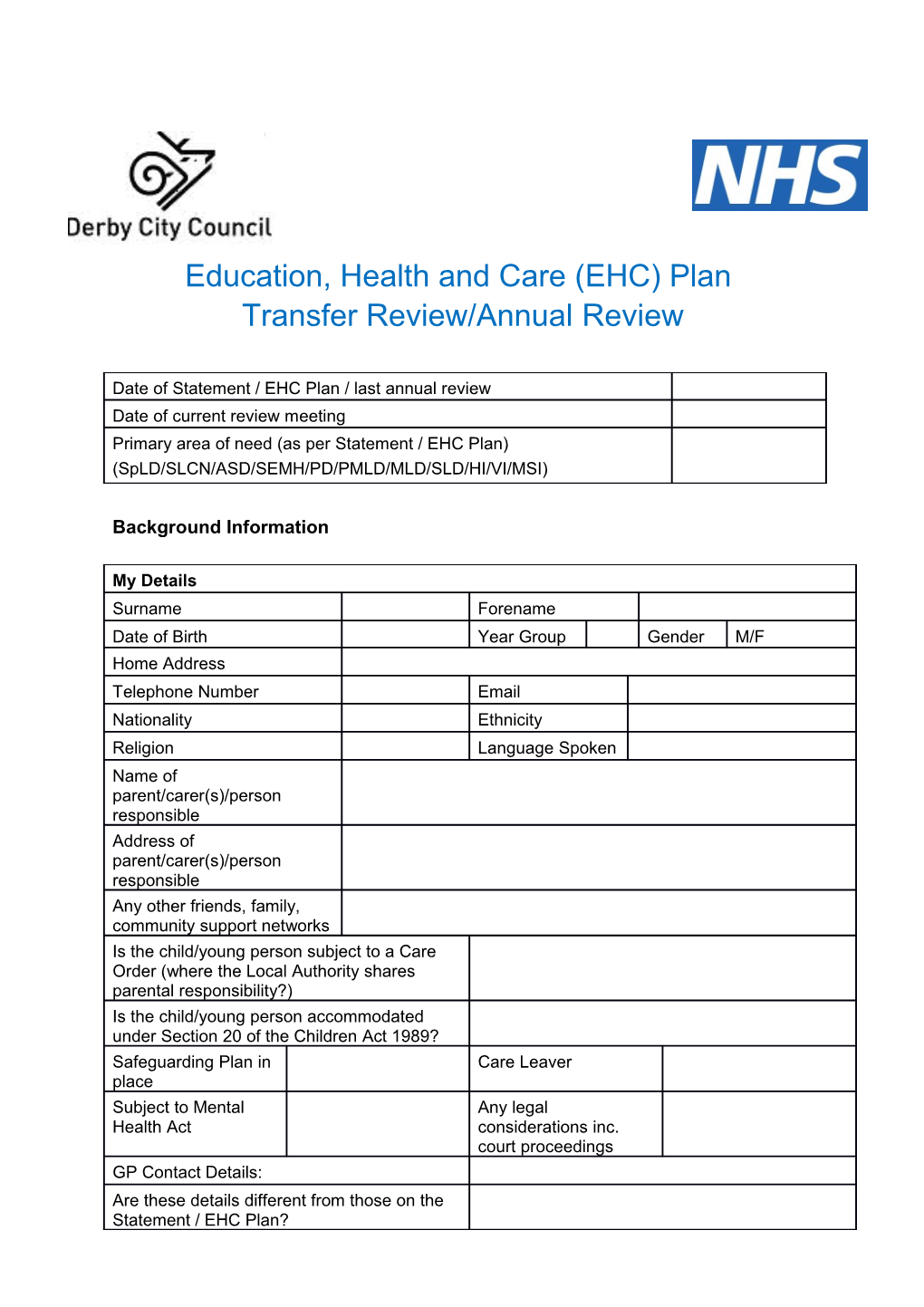 Education, Health and Care (EHC) Plan