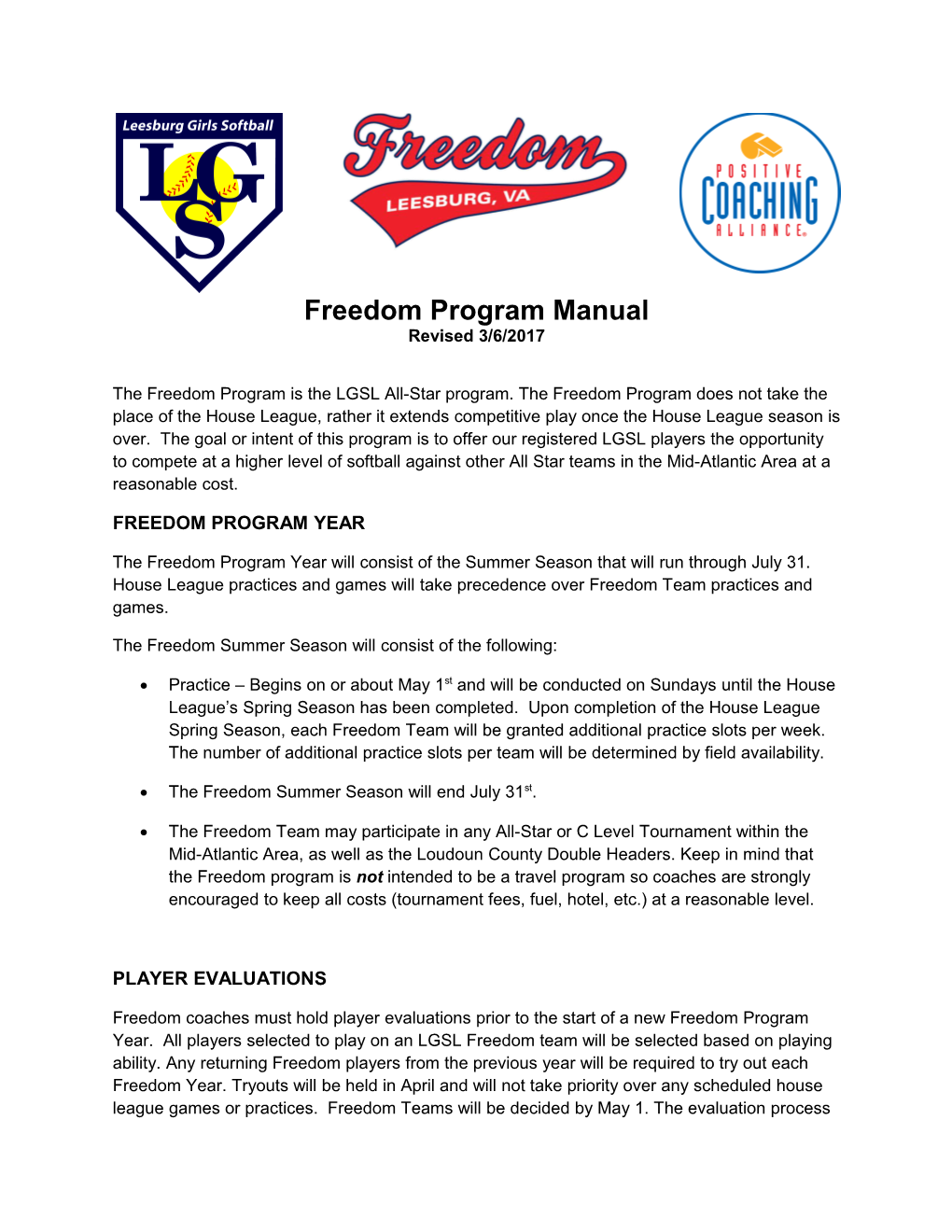 Freedom Program Year