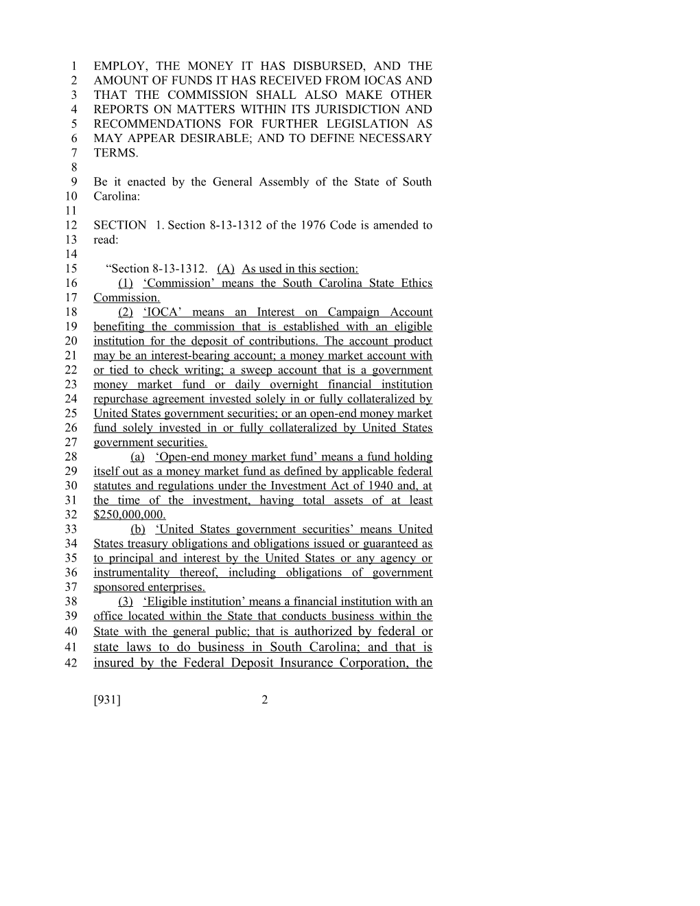 2017-2018 Bill 931 Text of Previous Version (Jan. 25, 2018) - South Carolina Legislature Online
