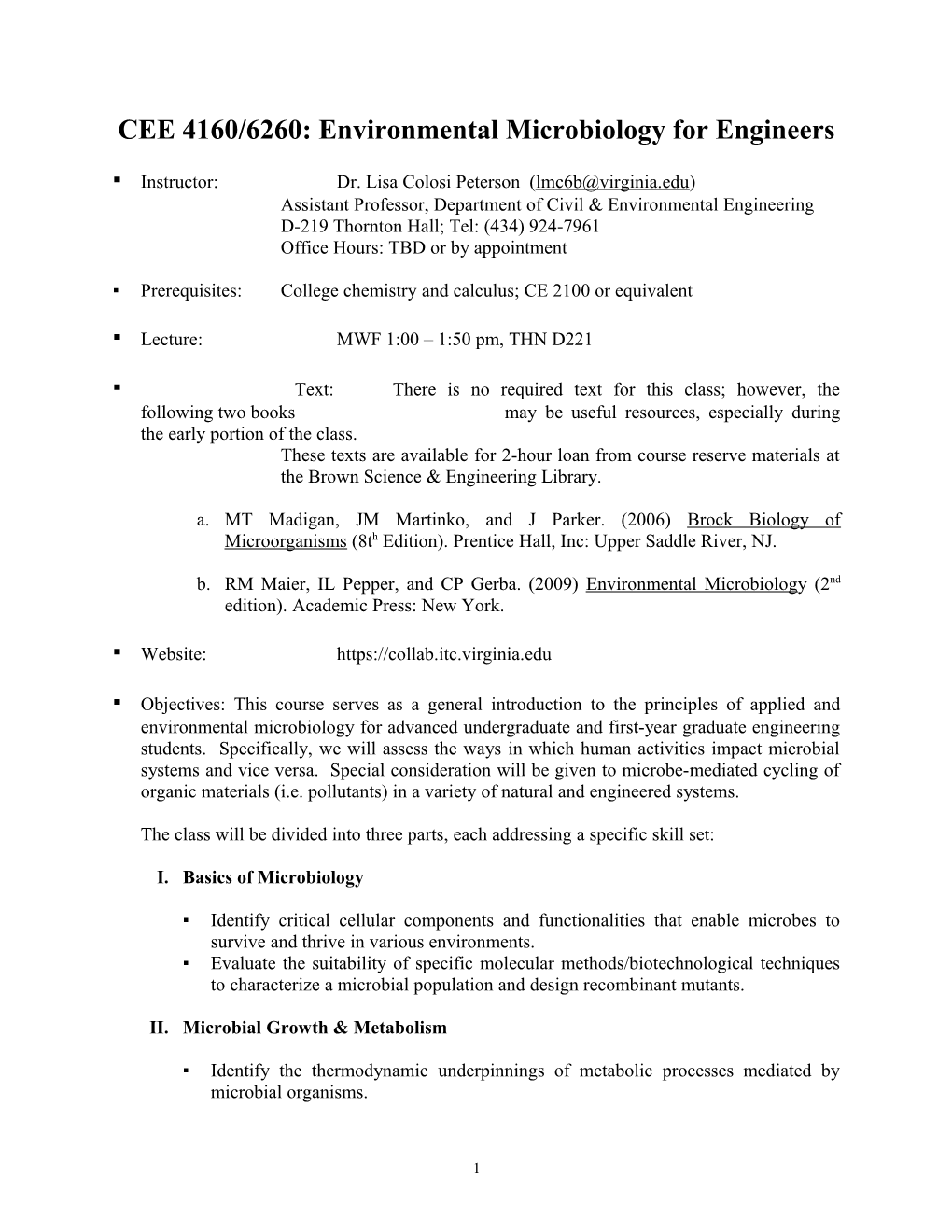 CEE 482/682: Environmental Microbiology for Engineers