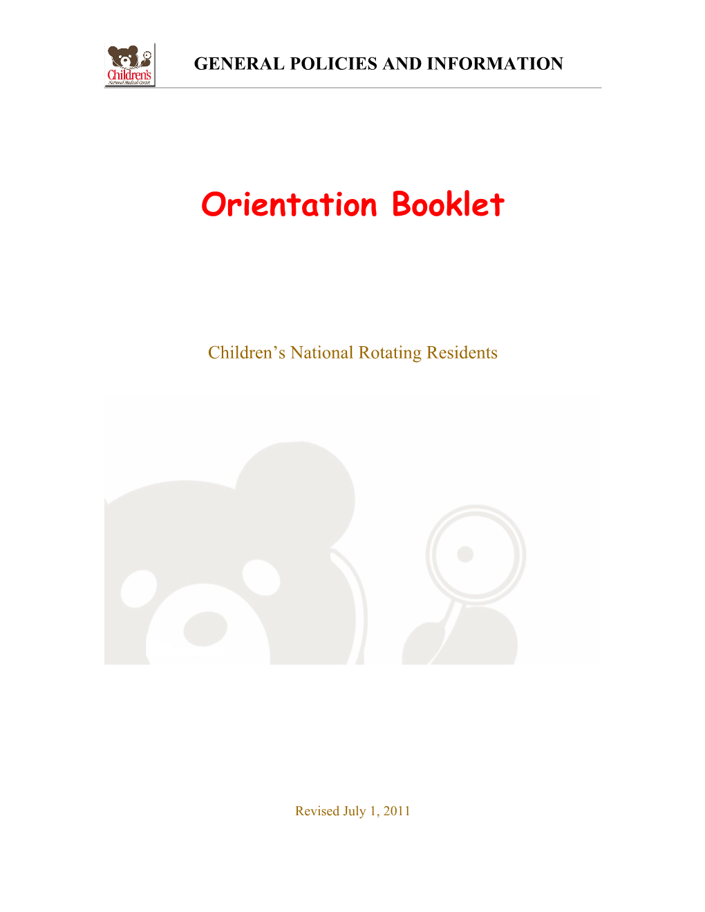 Orientation Booklet
