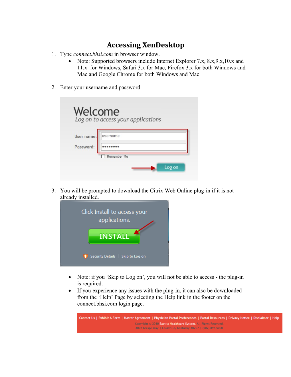 Accessing Xendesktop