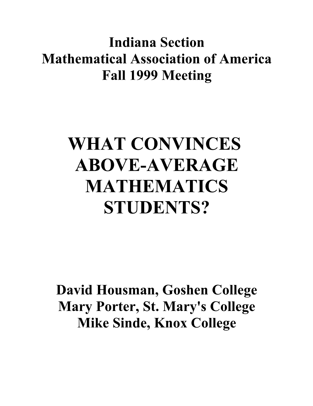 Mathematical Association of America