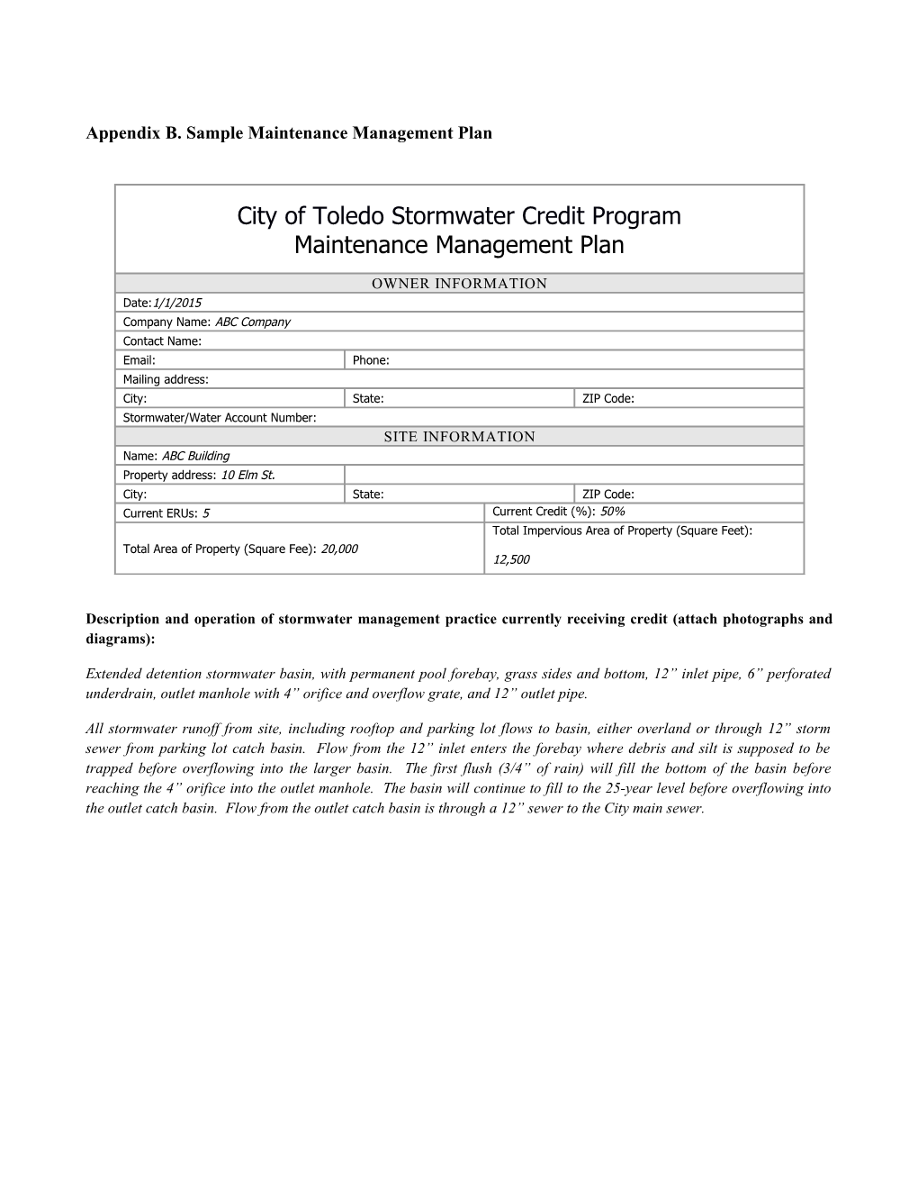 Stormwater Credit Manual